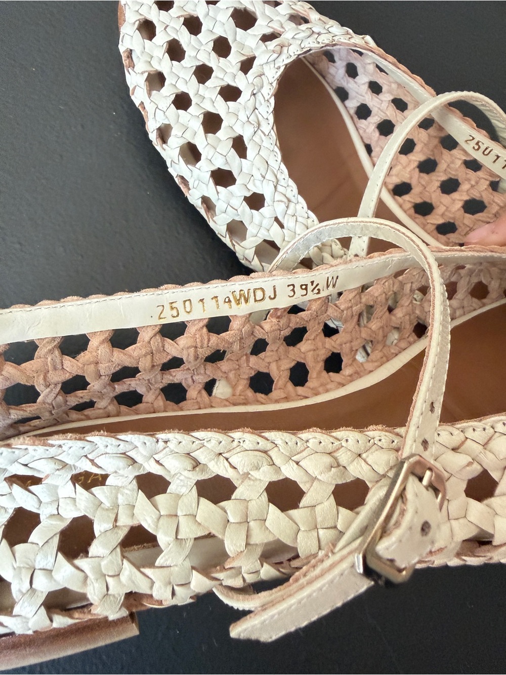 Margaux Cream Woven Mary Jane Flats - Picture 6 of 7